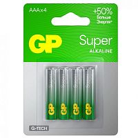 Элемент питания GP LR03 Super Plus Alkaline G-TECH 24AA21-2CRSBC4 4 шт (упак) AAA (батарейка) картинка 